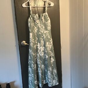 Floral Green and White Women's Dress